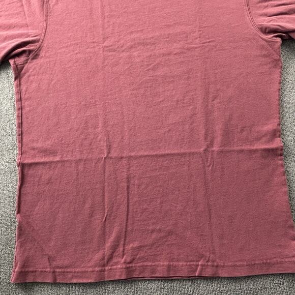Uniqlo Shirt Adult Large Red Short Sleeve Plain Tee Casual Active Athleisure Men - Picture 6 of 14